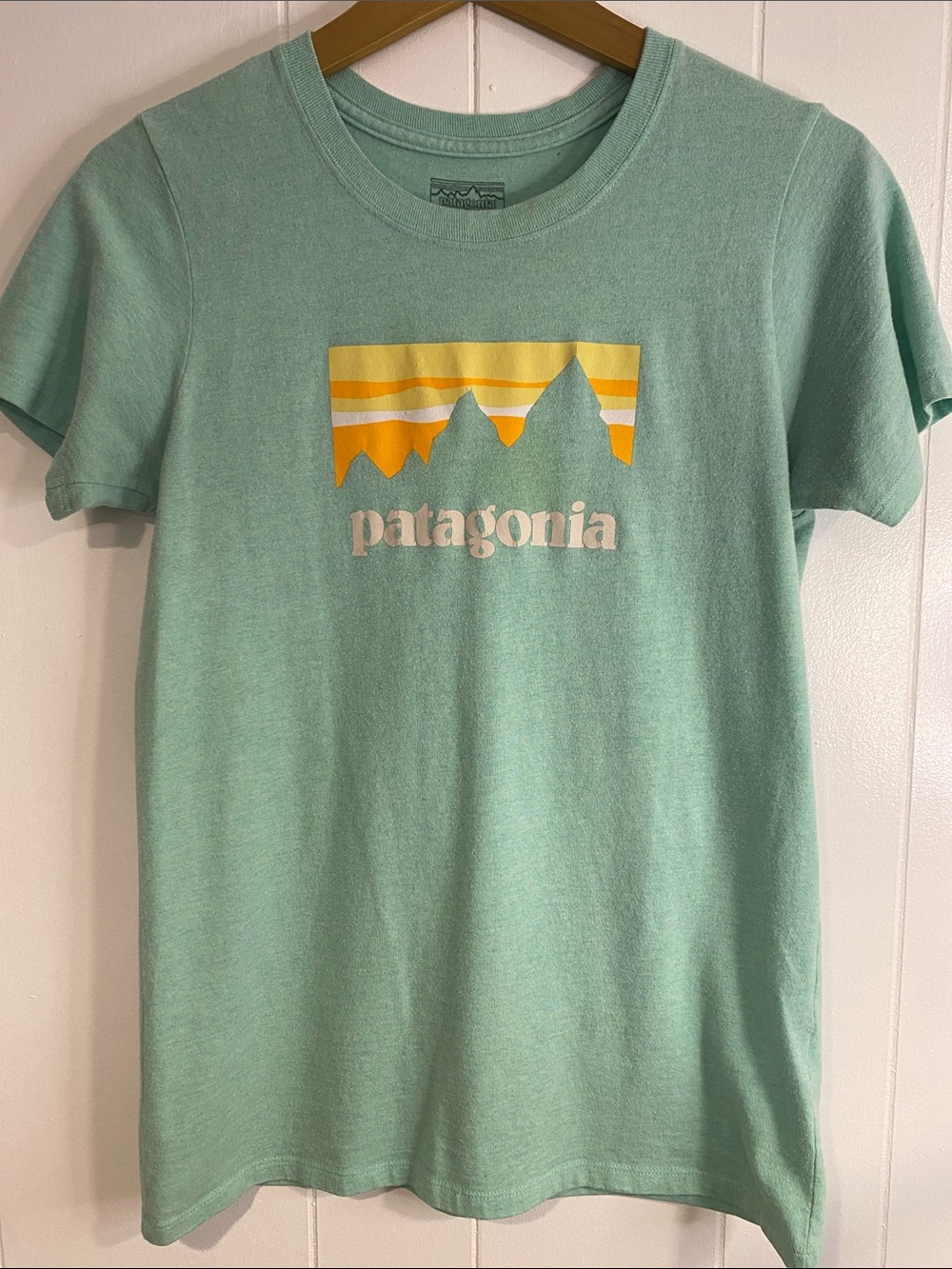 Patagonia Graphic Logo Tee Mountain Outdoor Gorpcore Granola Retro Small